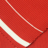 Red Horizontal-Stripe Rib Knit, Polyester — photo 2