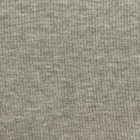 Light Grey Marl Rib Knit, Viscose, 181 gsm