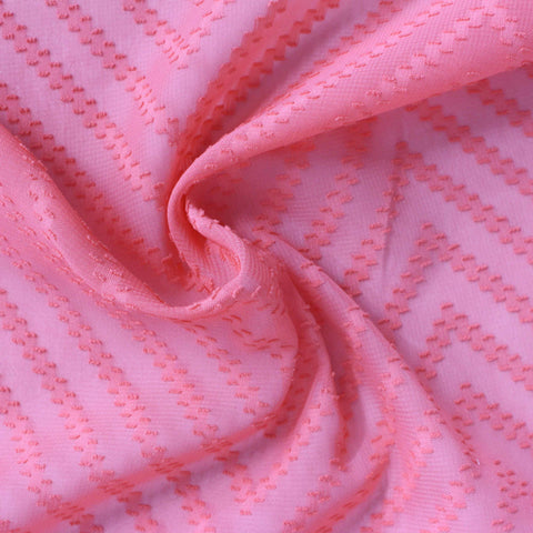 Pink Tone-on-Tone Chevron Chiffon, Polyester