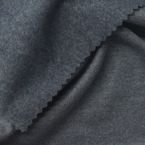 Grey Heather Interlock Knit, Poly-Viscose, 230 gsm