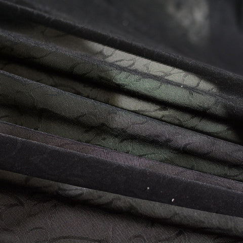 Dark Grey Ornate-Floral Jacquard, Polyester