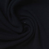 Polyester Cotton Stretch Rib Knit Fabric, 334 gsm, 135 cm — Black — photo 2