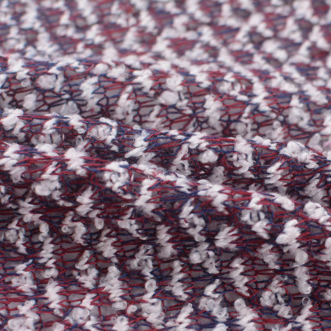 White Geometric-Diamond Jacquard, Polyester, 192 gsm