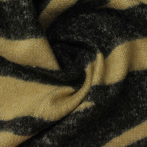 Dark Grey Animal Print Chunky Knit, Viscose-Poly