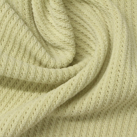 Polyester Stretch Pointelle Knit Fabric, 330 gsm, 165 cm — Khaki