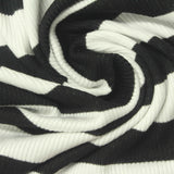 Black Horizontal-Stripe Rib Knit, Viscose — photo 2