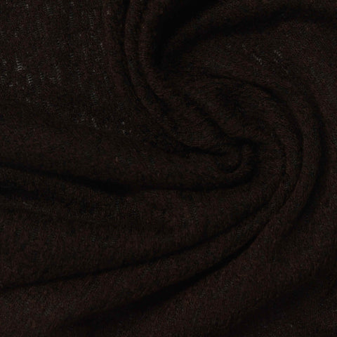 Dark Brown Marl Interlock Knit, Acrylic-Nylon, 116 gsm