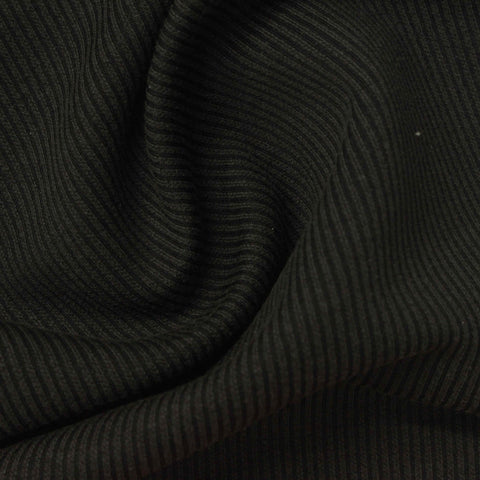 Polyester Tencel Lyocell Stretch Interlock Knit Fabric, 320 gsm — Black