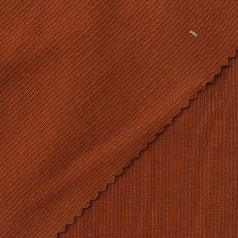 Rust Rib Knit, Cotton-Poly
