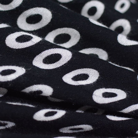 Black Dot Interlock Knit, Cotton