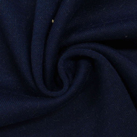 Polyester Viscose Scuba Knit Fabric, 415 gsm, 150 cm — Navy