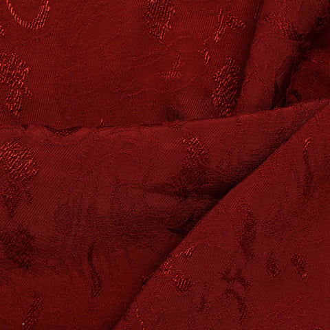 Red Abstract-Floral Jacquard, Viscose