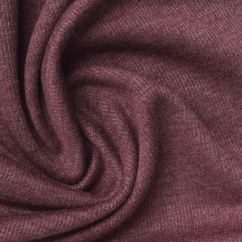 Burgundy Marl Rib Knit, Poly-Viscose, 310 gsm