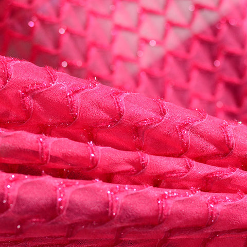 Pink Tone-on-Tone Jacquard, Poly-Linen