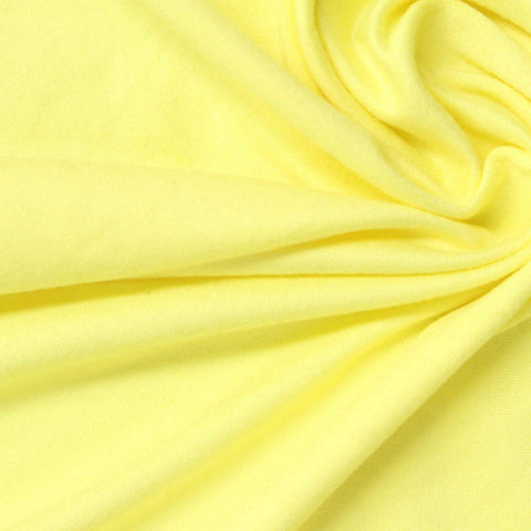 Brushed Polyester Stretch Jersey Knit Fabric, 160 gsm — Yellow