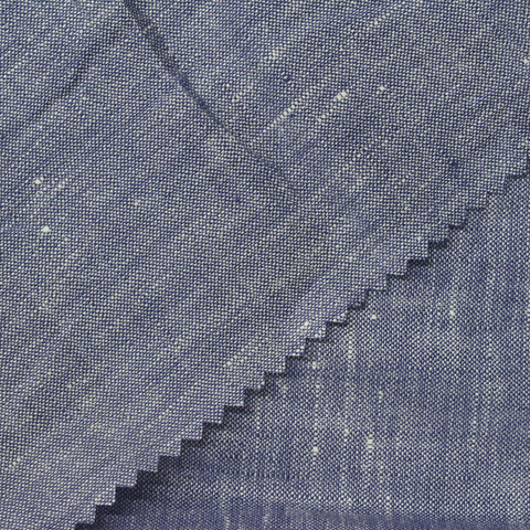 Blue Heathered-Marl Woven, Linen-Tencel Lyocell