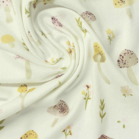 Yellow Flowers Milk Silk Knit, Polyester, 160 gsm