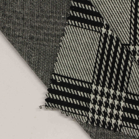 Black Plaid Jacquard, Polyester, 260 gsm, 155 cm