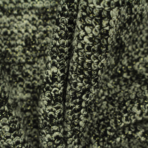 Black Marl Interlock Knit, Poly-Acrylic