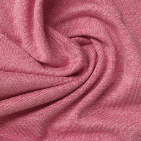 Pink Marl Rib Knit, Poly-Cotton, 211 gsm