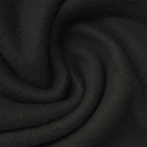 100% Polyester Fleece Fabric, 280 gsm, 150 cm — Black