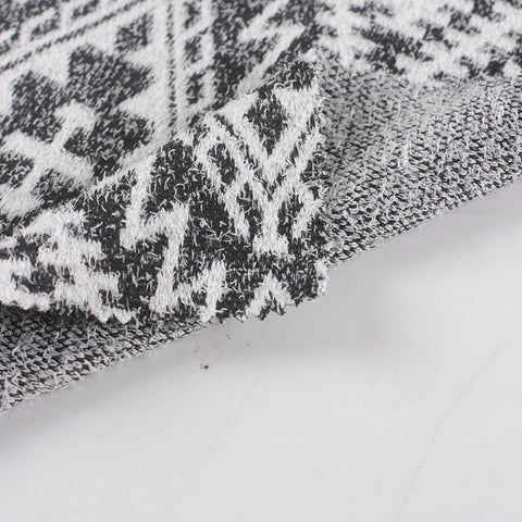 Black Houndstooth Jacquard, Polyester, 285 gsm
