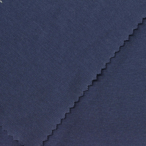 Navy Rib Knit, Cotton-Poly