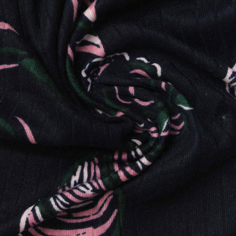 Pink Tiger Rib Knit, Polyester