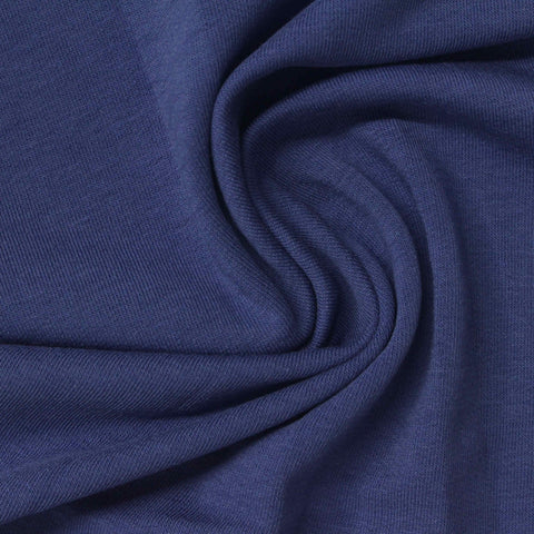 Cotton Stretch French Terry Fabric, 190 gsm, 175 cm — Navy