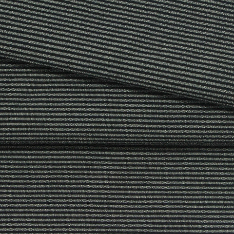 Black Horizontal-Stripe Bengaline, Viscose-Poly