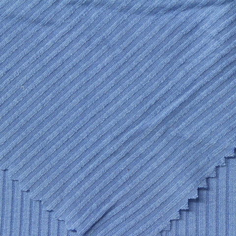 Viscose Stretch Rib Knit Fabric, 200 gsm — Blue