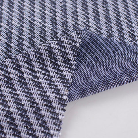 Black Houndstooth Jacquard, Poly-Cotton, 207 gsm