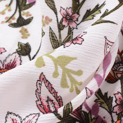 Pink Bold-Floral Crepe, Polyester