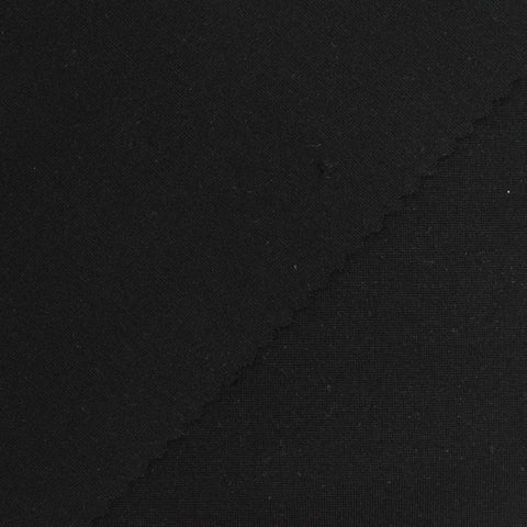 Viscose Nylon Stretch Ponte Knit Fabric, 410 gsm, 160 cm — Black, ref EF-266369