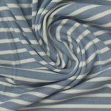 Striped Modal Polyester Stretch Jersey Knit Fabric, 160 gsm, 142 cm — Blue — photo 2