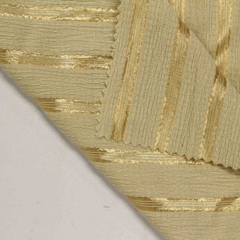 Beige Vertical-Stripe Crepe, Viscose