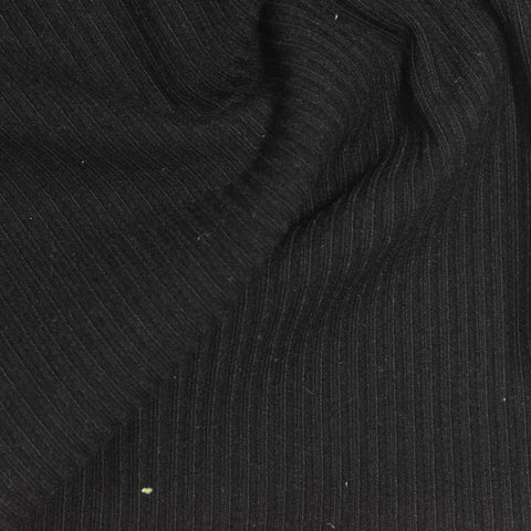 Black Pinstripe Rib Knit, Viscose