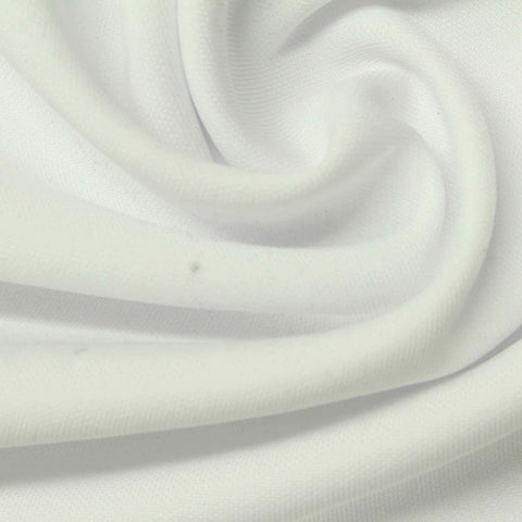 100% Polyester Piqué Knit Fabric, 290 gsm, 150 cm — White