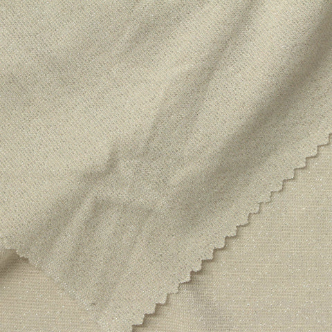 Viscose Polyester Metallic Stretch Jersey Knit Fabric, 170 gsm — Beige