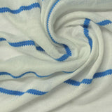 Blue Horizontal-Stripe Jersey Knit, Viscose — photo 2