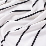 Black Vertical-Stripe Jersey Knit, Viscose — photo 2