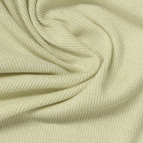 Cotton Polyester Metallic Rib Knit Fabric, 200 gsm, 125 cm — Yellow
