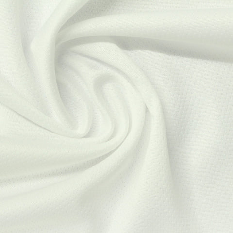 100% Polyester Birdseye Knit Fabric, 165 gsm, 184 cm — White