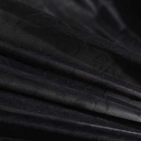Dark Grey Floral Jacquard, Polyester, 130 gsm