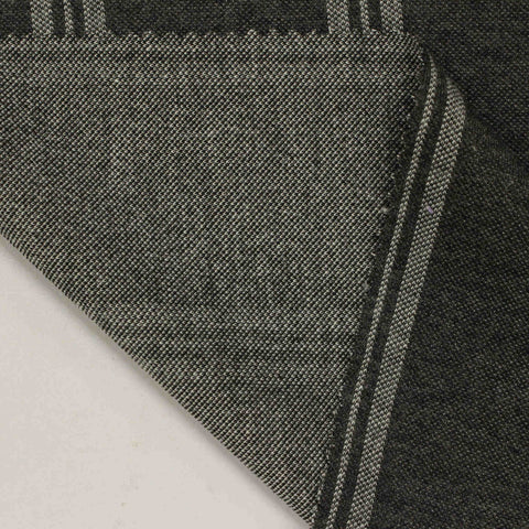 Dark Grey Vertical-Stripe Interlock Knit, Poly-Viscose