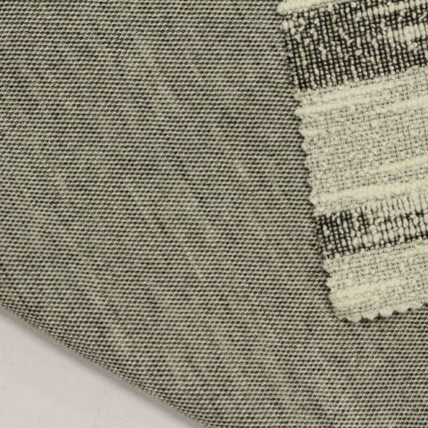 Black Horizontal-Stripe Jacquard, Cotton-Poly, 290 gsm