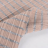 White Horizontal-Stripe Rib Knit, Poly-Viscose — photo 2