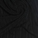 Acetate Stretch Rib Knit Fabric, 200 gsm, 148 cm — Black — photo 2