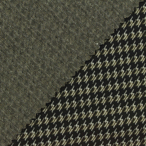 Black Houndstooth Jacquard, Poly-Viscose, 310 gsm, 160 cm