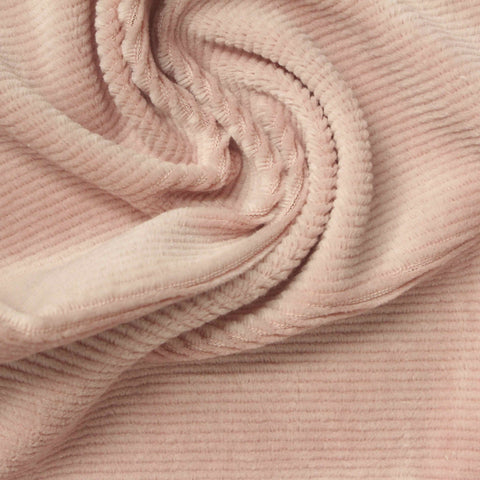 Cotton Polyester Stretch Corduroy Fabric, 240 gsm, 155 cm — Pink
